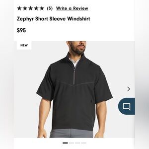 Zephyr Men's Black Short Sleeve Windbreaker